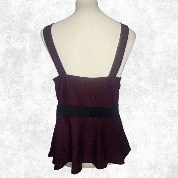 Charlotte Russe Plum Peplum Tank Top XL Mesh Panel Goth Glam - Picture 5 of 7